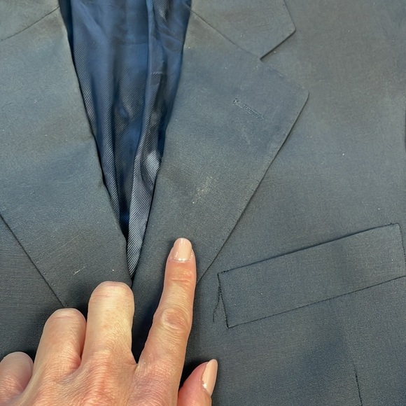 Jack Emerson Navy Blue Wool Blazer Suit Jacket G Napol IT Sz 46 - Picture 7 of 14